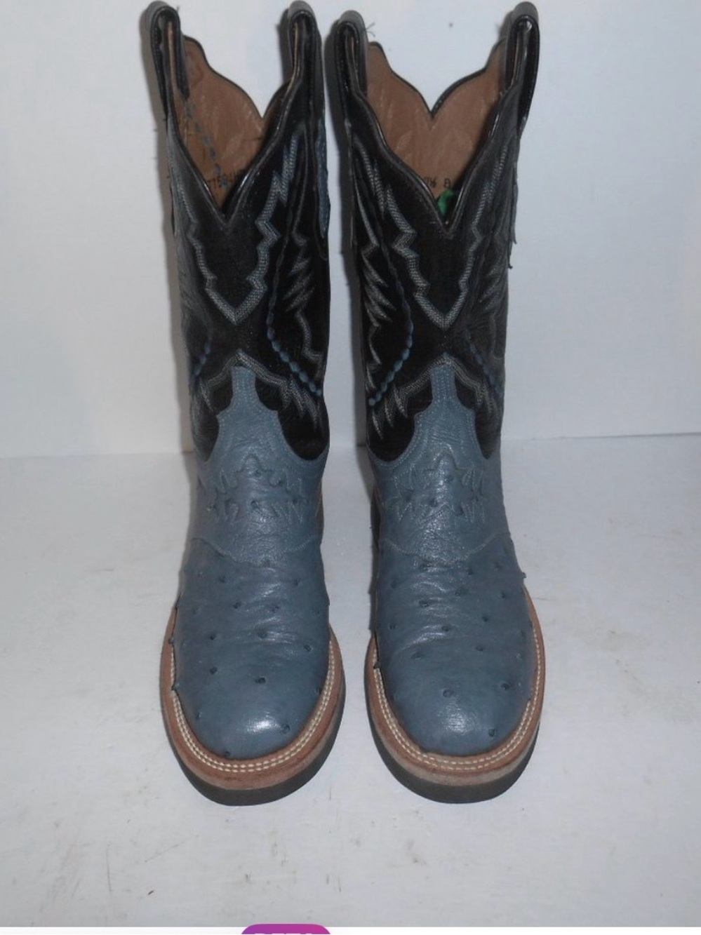 Lucchese 2000 T1504 Women’s 7.5Blue Full Quill Ostrich Cowboy Western Boots USA